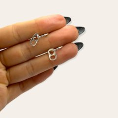 ART 2 Aro Argolla con Dije Chapita Plata 925 - tienda online