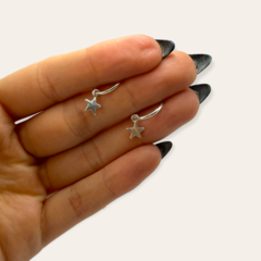 ART 2 Aro Argolla con Dije Forma Estrella Plata 925 - comprar online