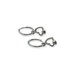 ART 2 Aros Argolla con Dije Corazon Plata 925