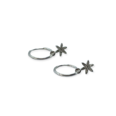 ART 2 Aro Argolla con Dije Forma Estrella Plata 925