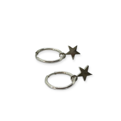 ART 2 Aro Argolla con Dije Forma Estrella Plata 925