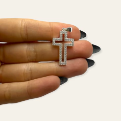 2.7 gr Dije Cruz con Cubics Plata Italiana - comprar online