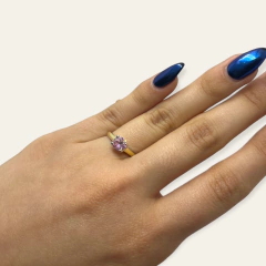 NAR 2 Anillos Con Piedra - Variedad Colores Plata y Oro - comprar online