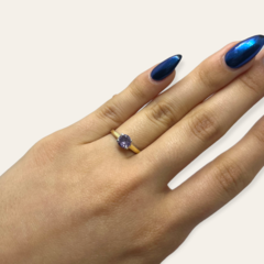 NAR 2 Anillos Con Piedra - Variedad Colores Plata y Oro en internet
