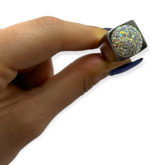 0030 Anillo Cubics Multicolor Acero Quirúrgico