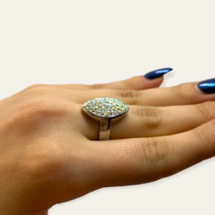 0024 Anillo Cubics Multicolor Acero Quirúrgico en internet