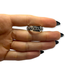 0204 Anillo Masculino Cadenas Acero Quirúrgico - comprar online