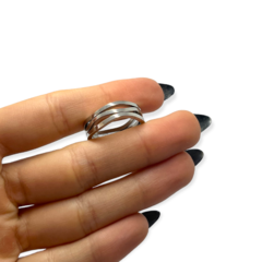 0207 Anillo Masculino Entrelazado Acero Quirúrgico