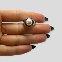 0227 Anillo Perla Blanca Acero Quirúrgico - comprar online