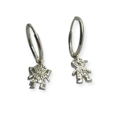 ART 37 Aros Argollas con dijes Nenes/as Plata 925
