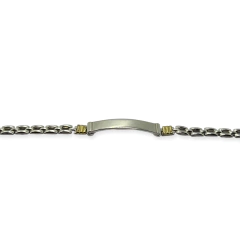 VI-PU 23 Pulsera Identificatoria Plata y Oro (18 cm)