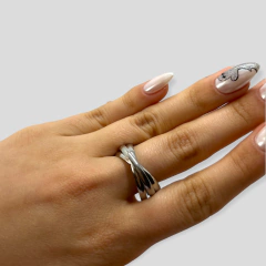 0124 Anillo Triple Alianza Acero Quirúrgico