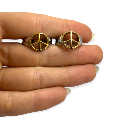 CAR 330 Anillo Paz Acero Quirúrgico Dorado/Rose