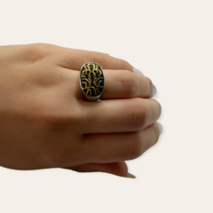 0174 Anillo de Diseño Acero Quirúrgico Dorado - comprar online