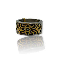 0173 Anillo de Diseño Acero Quirúrgico Dorado
