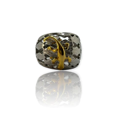 0138 Anillo de Diseño Acero Quirúrgico Dorado