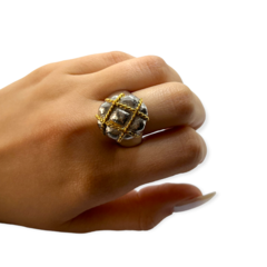 0137 Anillo de Diseño Acero Quirúrgico Dorado
