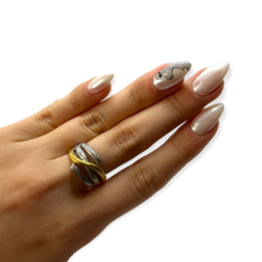 0246 Anillo de Diseño Acero Quirúrgico Dorado - comprar online