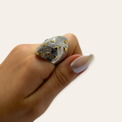 0136 Anillo de Diseño Acero Quirúrgico Dorado