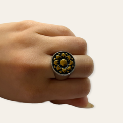 0172 Anillo de Diseño Acero Quirúrgico Dorado
