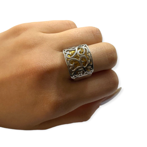 0105 Anillo de Diseño Acero Quirúrgico Dorado