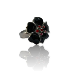0238 Anillo Rosa Esmaltada Acero Quirúrgico
