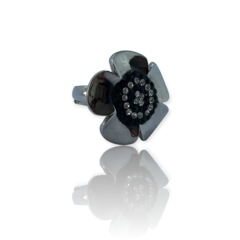 0074 Anillo Flor con Cubics Acero Quirúrgico en internet