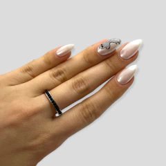 0241-N Anillo con Cubics Negros Acero Quirúrgico - comprar online