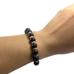 TRI 1 Pulsera Piedras Negras con Cierre Marinero Plata 925 (11 mm) - comprar online
