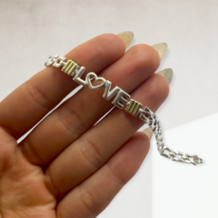 VI-PU 2 Pulsera "Love" Plata y Oro