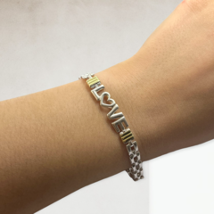 VI-PU 2 Pulsera "Love" Plata y Oro - comprar online