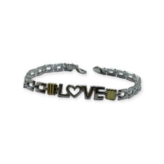 VI-PU 2 Pulsera "Love" Plata y Oro - Stal Joyas