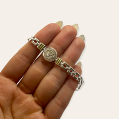 VI-PU 16 Pulsera Om Plata y Oro