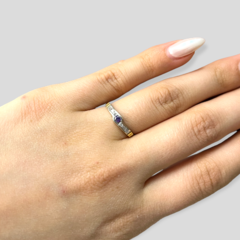 Imagen de AG 315 Anillo Finito con Piedras - Variedad de colores Plata y Oro