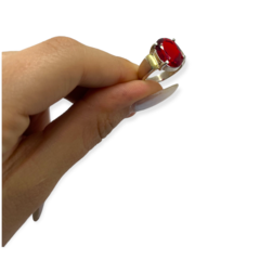 AG 239 Anillos Piedra Solitaria - Variedad de colores Plata y Oro - tienda online