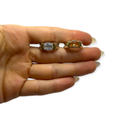 AG67 BL/AM Anillos Piedra - Variedad de colores Plata y Oro