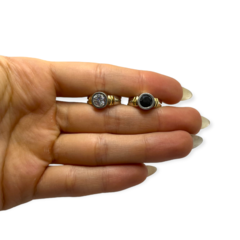 AG214 BL/NE Anillo Piedra - Variedad de colores Plata y Oro