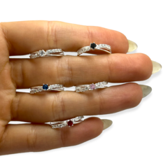 ART 50 Anillo Piedras - Variedad de Colors Plata 925