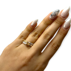 ART 47 Anillo Piedras - Variedad de colores Plata y Oro en internet