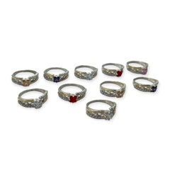 ART 47 Anillo Piedras - Variedad de colores Plata y Oro - comprar online