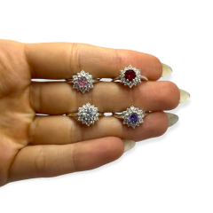 ART 46 Anillo Piedras - Variedad de colores Plata 925
