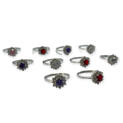 ART 46 Anillo Piedras - Variedad de colores Plata 925 en internet