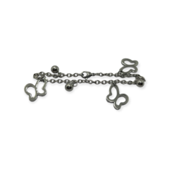 8463-2 Pulsera con Dijes Mariposa Acero Quirúrgico