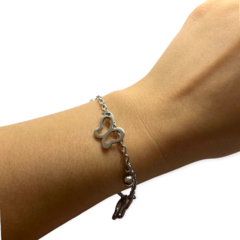 8463-2 Pulsera con Dijes Mariposa Acero Quirúrgico - comprar online