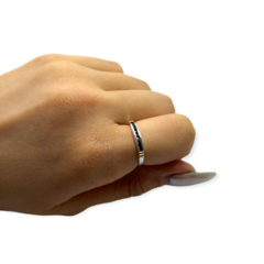 ART 9 Anillo Piedras Negras Plata y Oro - comprar online