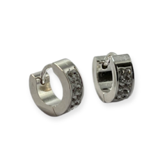 3074 Aros Cubanos con Cubics (10 mm) Acero Blanco en internet