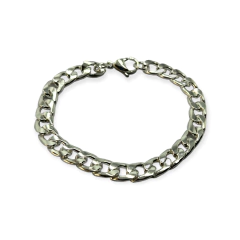 8714-PLUS Pulsera Eslabones Acero Blanco