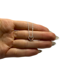 4239-4 Conjunto Cadena y Dije Corazon Acero Blanco - comprar online