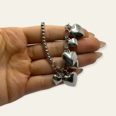8518 Pulsera con Dijes Corazon Acero Quirúrgico - comprar online