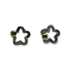 ART 24 Aros Pasantes Flores -4 Plata y Oro - comprar online